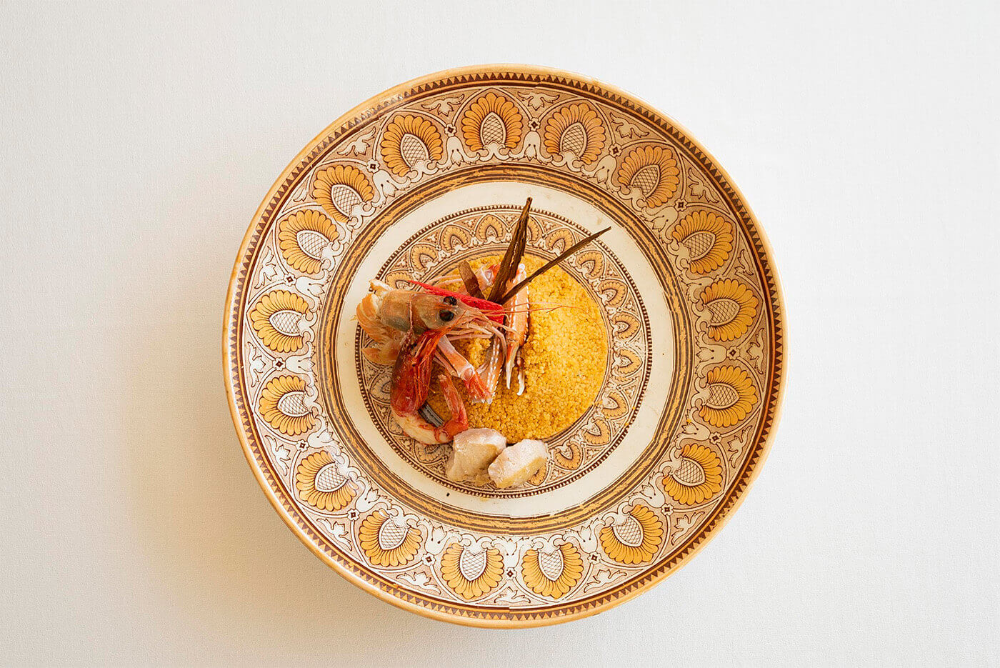 Cous Cous au thon échaudé et crevettes rouges de Mazara del Vallo - Almar Giardino di Costanza Resort & Spa