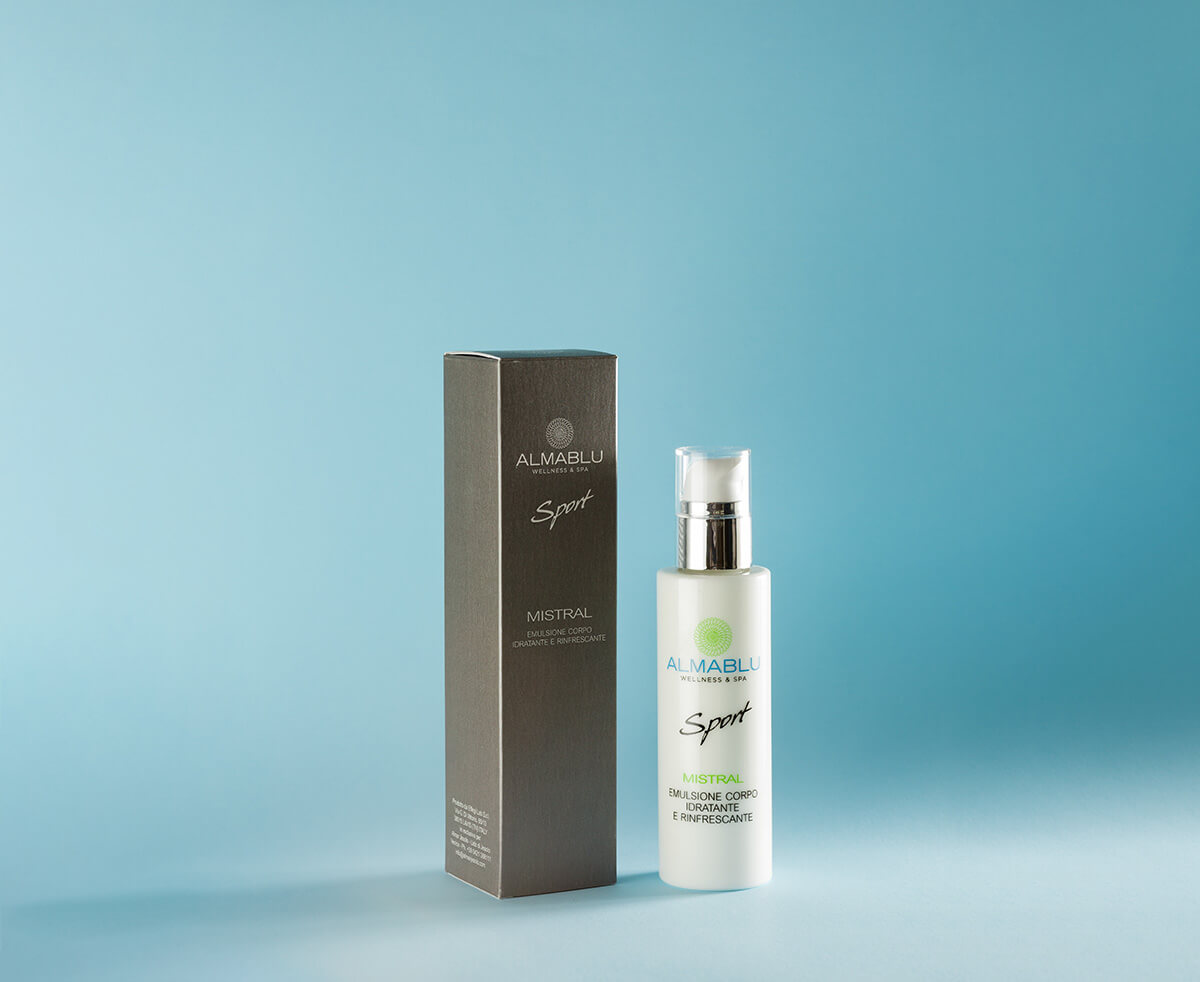 Mistral Emulsione Idratante e Rinfrescante Almablu Skincare - Almar Giardino di Costanza Resort & Spa