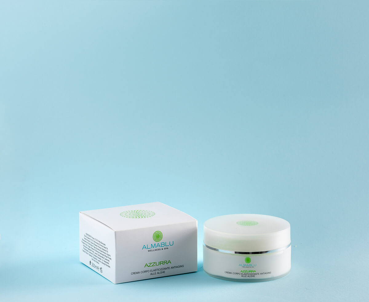 Skin-strengthening anti-aging body cream with seaweeds Almablu Skincare in Almar Giardino di Costanza Resort & Spa